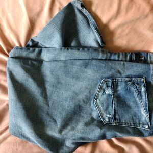 BKE Blue Relaxed Jeans with Unique Denim Hoodie